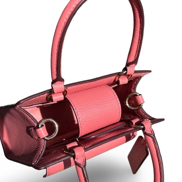 Coach Mini Pepper Crossbody Pebbled Leather Bag Crossbody | Taffy | C6778 - Picture 9 of 16